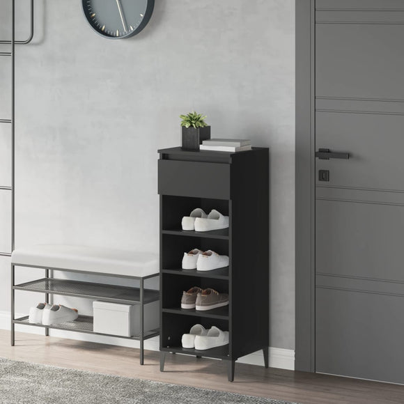 NNEVL Shoe Rack Black 40x36x105 cm Engineered Wood