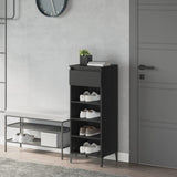 NNEVL Shoe Rack Black 40x36x105 cm Engineered Wood