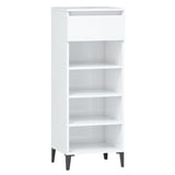 NNEVL Shoe Rack High Gloss White 40x36x105 cm Engineered Wood
