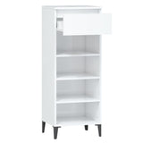 NNEVL Shoe Rack High Gloss White 40x36x105 cm Engineered Wood