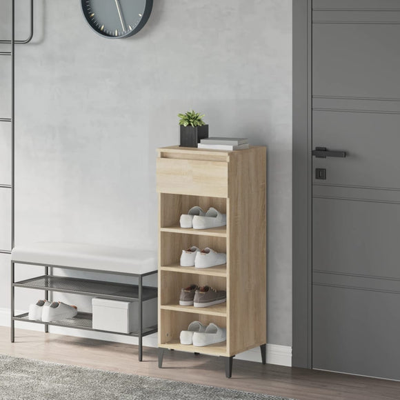 NNEVL Shoe Rack Sonoma Oak 40x36x105 cm Engineered Wood