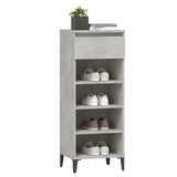 NNEVL Shoe Rack Concrete Grey 40x36x105 cm Engineered Wood