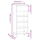 NNEVL Shoe Rack Concrete Grey 40x36x105 cm Engineered Wood