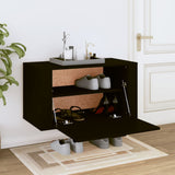 NNEVL Wall-mounted Shoe Cabinet Black 70x35x38 cm Engineered Wood