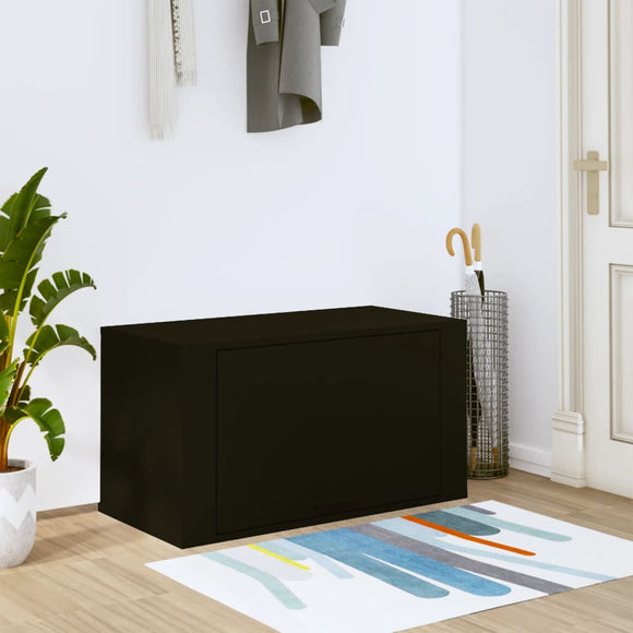 NNEVL Wall-mounted Shoe Cabinet Black 70x35x38 cm Engineered Wood