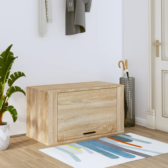 NNEVL Wall-mounted Shoe Cabinet Sonoma Oak 70x35x38 cm Engineered Wood