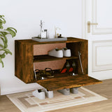 NNEVL Wall-mounted Shoe Cabinet Smoked Oak 70x35x38 cm Solid Wood Pine