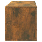 NNEVL Wall-mounted Shoe Cabinet Smoked Oak 70x35x38 cm Solid Wood Pine