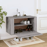 NNEVL Wall-mounted Shoe Cabinet Grey Sonoma 70x35x38 cm Solid Wood Pine