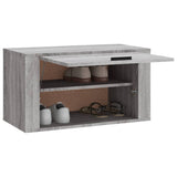 NNEVL Wall-mounted Shoe Cabinet Grey Sonoma 70x35x38 cm Solid Wood Pine