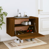 NNEVL Wall-mounted Shoe Cabinet Brown Oak 70x35x38 cm Solid Wood Pine
