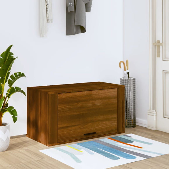 NNEVL Wall-mounted Shoe Cabinet Brown Oak 70x35x38 cm Solid Wood Pine