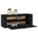 NNEVL Wall Shoe Cabinet Black 100x35x38 cm Engineered Wood
