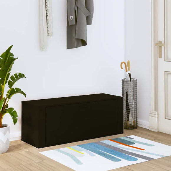 NNEVL Wall Shoe Cabinet Black 100x35x38 cm Engineered Wood