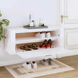 NNEVL Wall Shoe Cabinet High Gloss White 100x35x38 cm Engineered Wood
