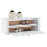 NNEVL Wall Shoe Cabinet High Gloss White 100x35x38 cm Engineered Wood