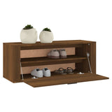 NNEVL Wall Shoe Cabinet Brown Oak 100x35x38 cm Engineered Wood