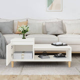 NNEVL Coffee Table White 100x50x45 cm Engineered Wood
