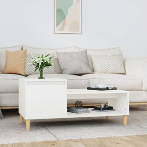 NNEVL Coffee Table White 100x50x45 cm Engineered Wood