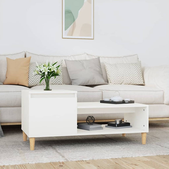 NNEVL Coffee Table White 100x50x45 cm Engineered Wood
