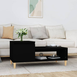 NNEVL Coffee Table Black 100x50x45 cm Engineered Wood