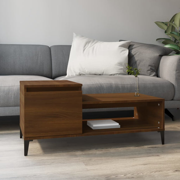 NNEVL Coffee Table Brown Oak 100x50x45 cm Engineered Wood