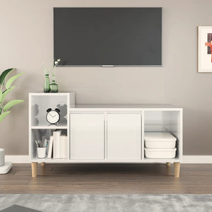 NNEVL TV Cabinet High Gloss White 100x35x55 cm Engineered Wood