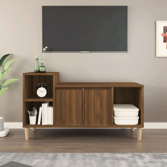 NNEVL TV Cabinet Brown Oak 100x35x55 cm Engineered Wood
