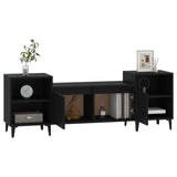 NNEVL TV Cabinet Black 160x35x55 cm Engineered Wood
