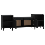 NNEVL TV Cabinet Black 160x35x55 cm Engineered Wood