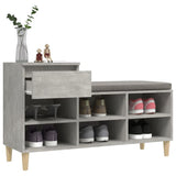 NNEVL Shoe Cabinet Concrete Grey 102x36x60 cm Engineered Wood