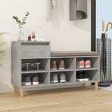NNEVL Shoe Cabinet Concrete Grey 102x36x60 cm Engineered Wood