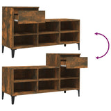 NNEVL Shoe Cabinet Smoked Oak 102x36x60 cm Engineered Wood