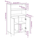 NNEVL Highboard White 60x36x110 cm Engineered Wood