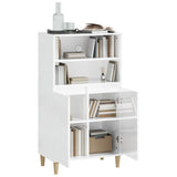 NNEVL Highboard High Gloss White 60x36x110 cm Engineered Wood