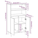 NNEVL Highboard Grey Sonoma 60x36x110 cm Engineered Wood
