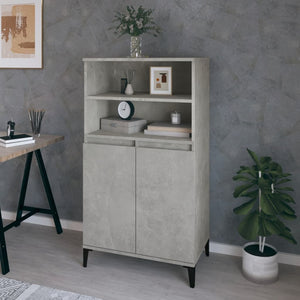 NNEVL Highboard Concrete Grey 60x36x110 cm Engineered Wood
