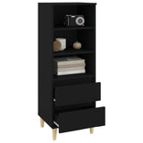 NNEVL Highboard Black 40x36x110 cm Engineered Wood