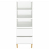 NNEVL Highboard High Gloss White 40x36x110 cm Engineered Wood