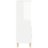 NNEVL Highboard High Gloss White 40x36x110 cm Engineered Wood