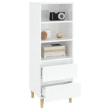 NNEVL Highboard High Gloss White 40x36x110 cm Engineered Wood