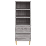 NNEVL Highboard Grey Sonoma 40x36x110 cm Engineered Wood
