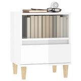 NNEVL Bedside Cabinets 2 pcs High Gloss White 40x35x50 cm