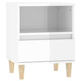 NNEVL Bedside Cabinets 2 pcs High Gloss White 40x35x50 cm