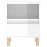 NNEVL Bedside Cabinets 2 pcs High Gloss White 40x35x50 cm