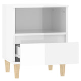 NNEVL Bedside Cabinets 2 pcs High Gloss White 40x35x50 cm