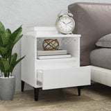 NNEVL Bedside Cabinet High Gloss White 40x35x50 cm