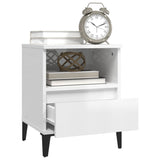NNEVL Bedside Cabinet High Gloss White 40x35x50 cm