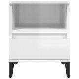 NNEVL Bedside Cabinet High Gloss White 40x35x50 cm