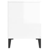 NNEVL Bedside Cabinet High Gloss White 40x35x50 cm